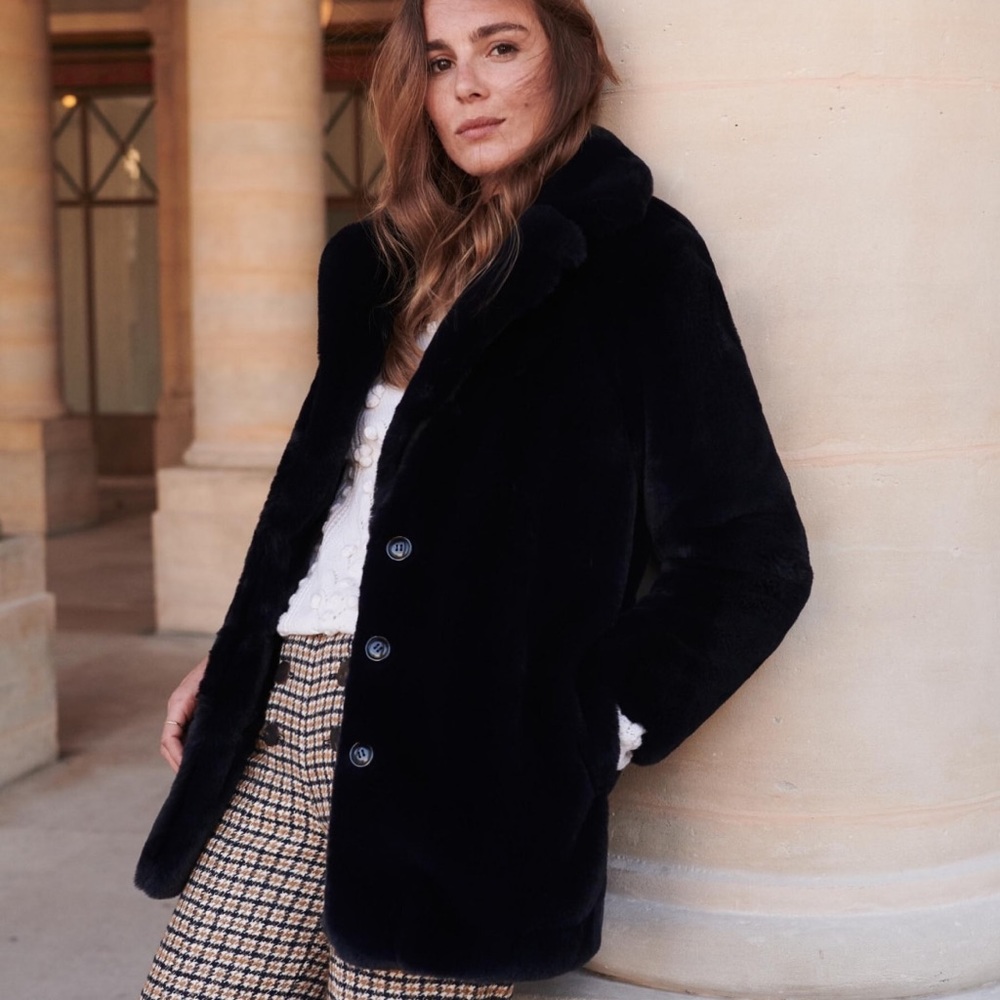 ⚡️ SALE Sezane Isée Coat Faux Fur FR 38 (US M/6)